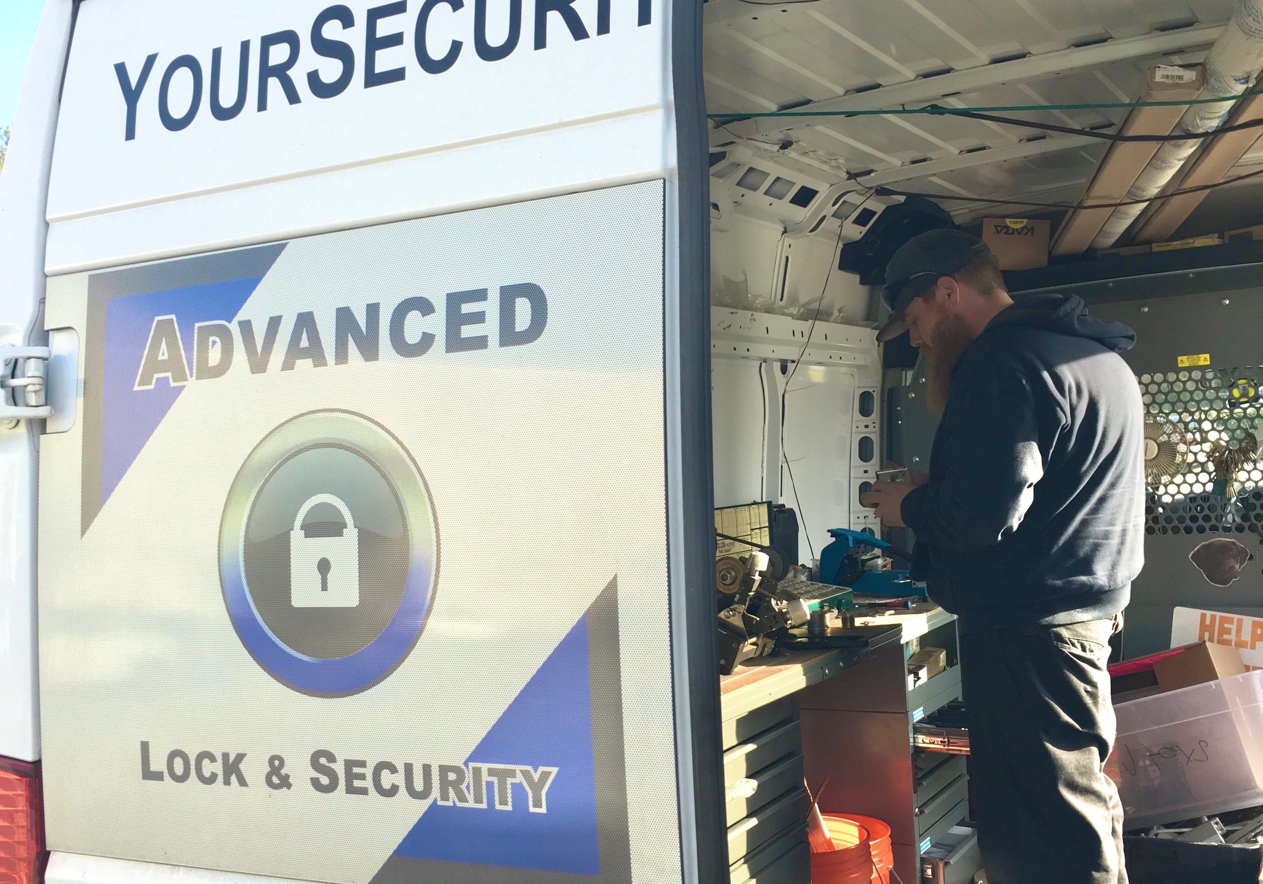 working from the Locksmith Van